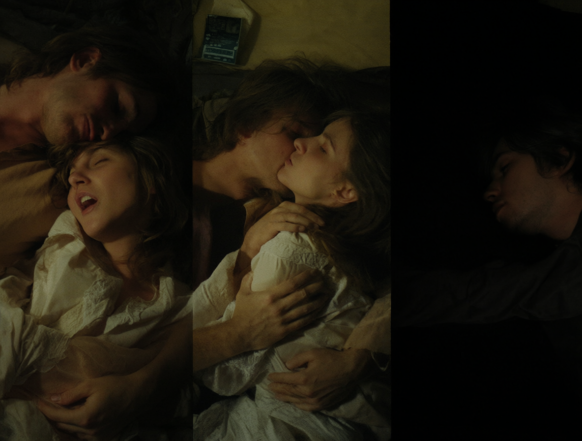 Un collage mostrando las tres fases de una escena: inicio, variación y final con descanso.