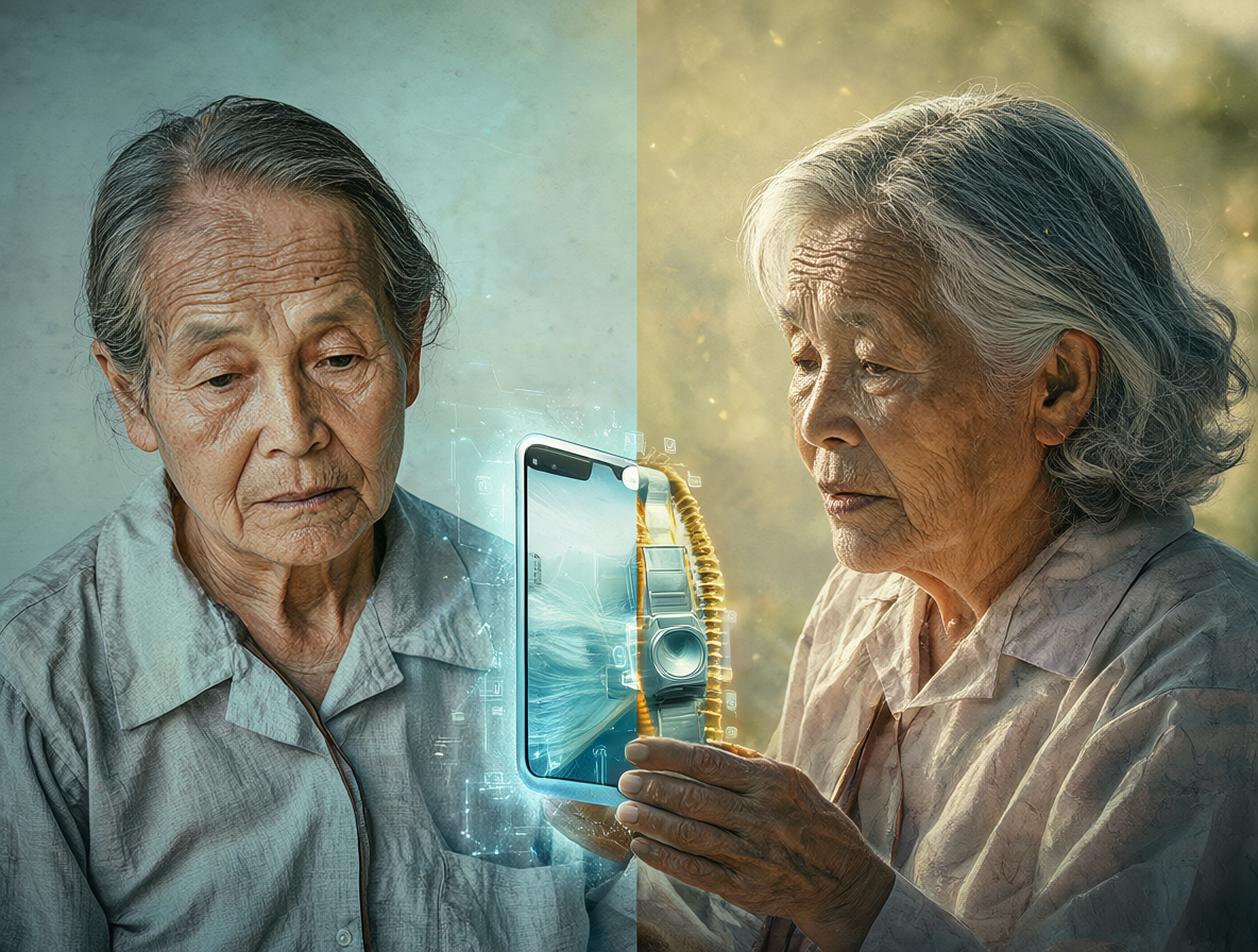 Composición dividida entre tecnología y ayuda humana