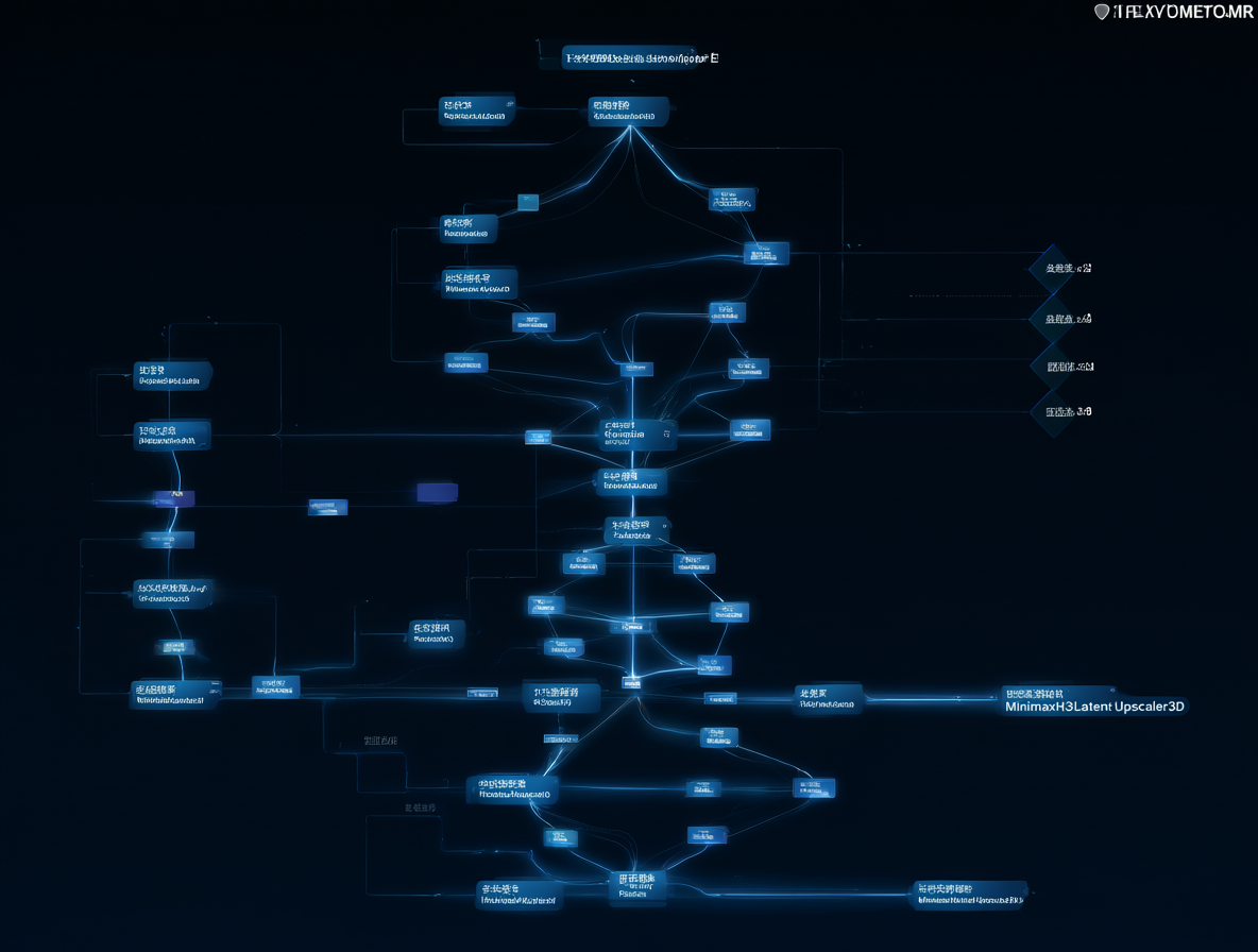 Diagrama técnico del flujo de trabajo de generación de video con MiniMax H3, mostrando la transición de resolución.