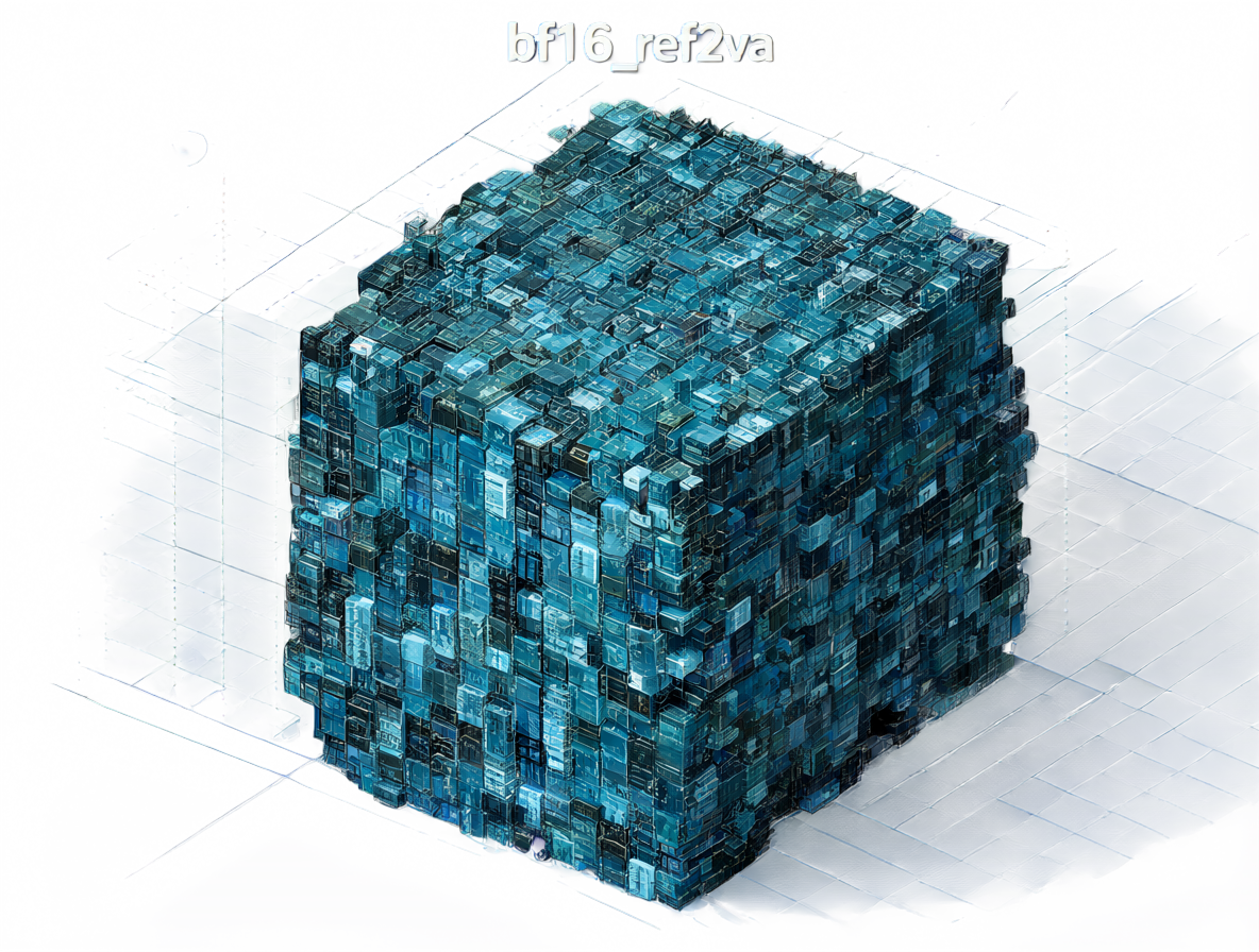 Vista aislada de un bloque de datos masivo etiquetado como bf16_ref2va, mostrando su peso físico.