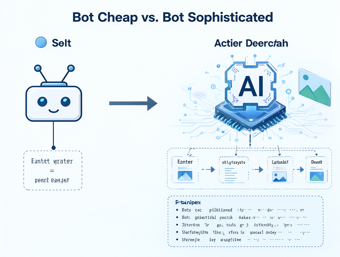 Diagrama visual explicando cómo el nivel del bot determina qué tipos de datos analiza.
