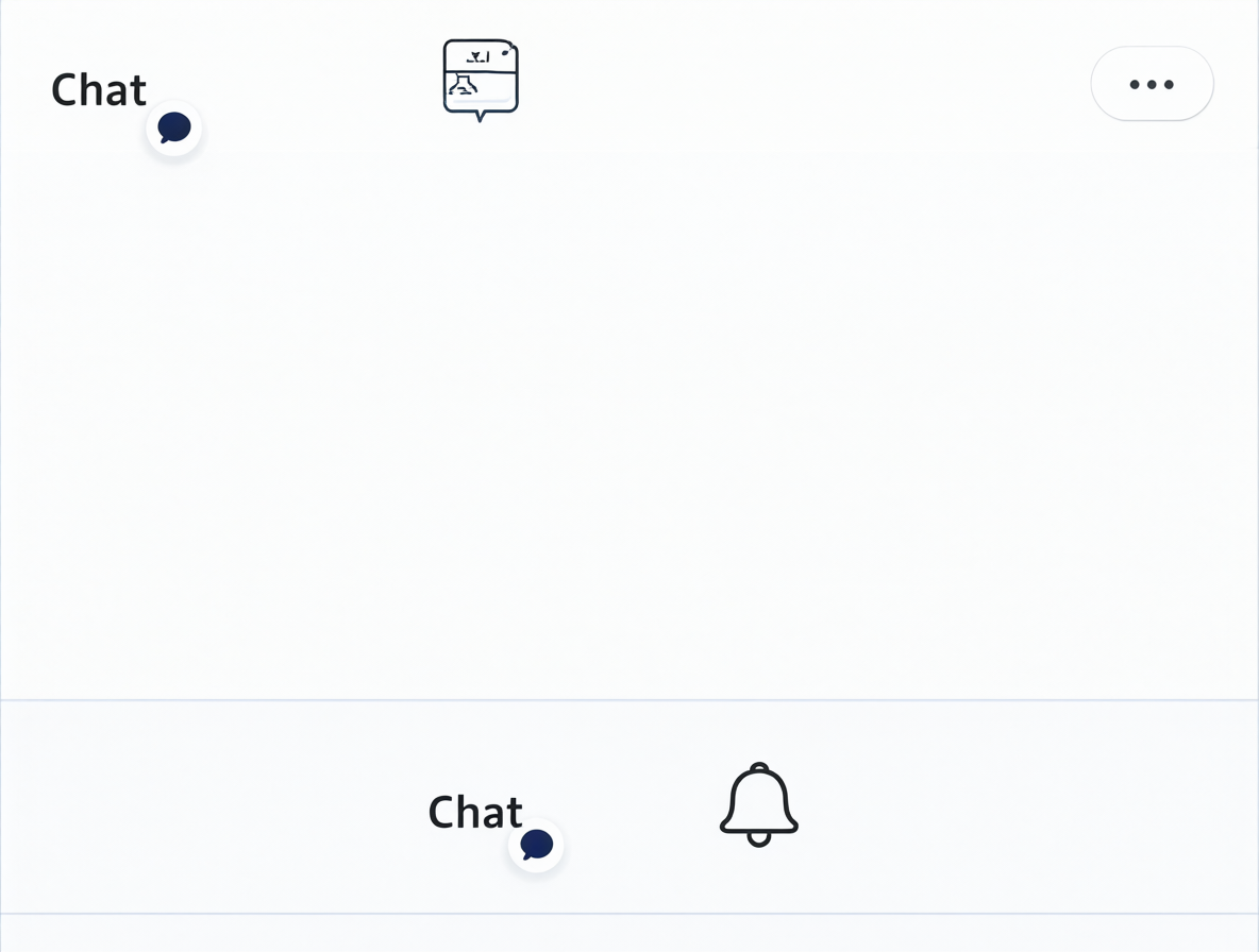 Ilustración detallada de la barra superior de la interfaz web de Reddit, destacando los iconos del Chat y la campana de entrada.