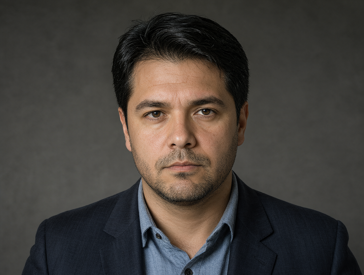 Retrato de Fernando Villegas mirando al frente