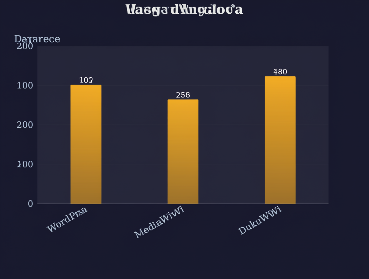 Gráfico de barras con los resultados de la prueba de campo para las tres wikis.