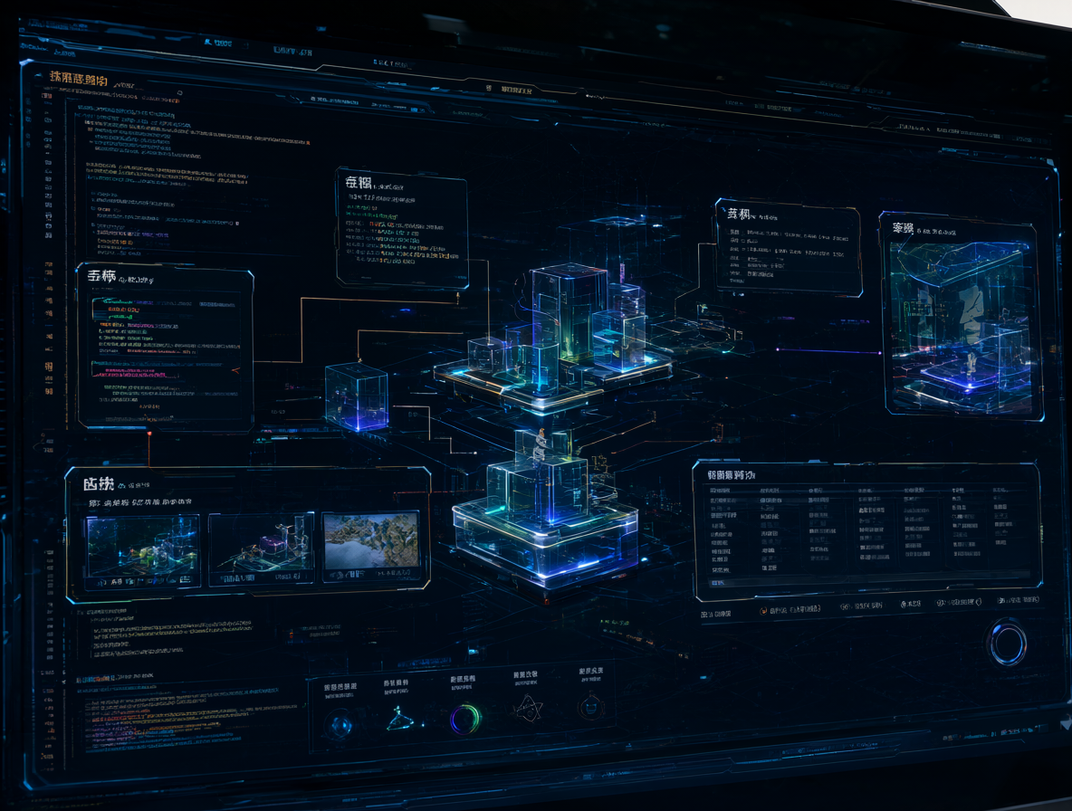 Pantalla digital mostrando el procesamiento de metadatos y workflows para modelos de IA.