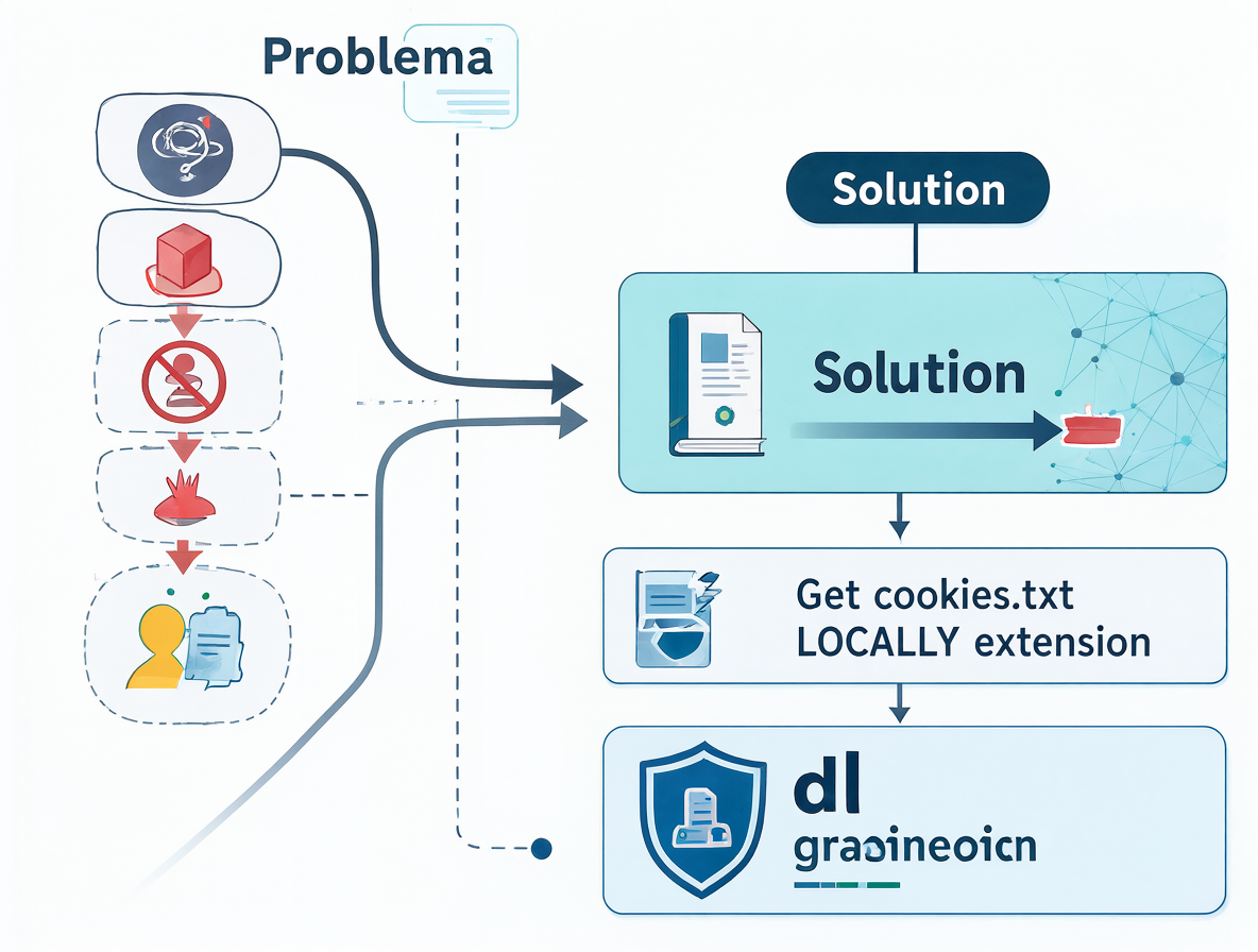 Diagrama mostrando el problema de autenticación resolviéndose con la herramienta correcta