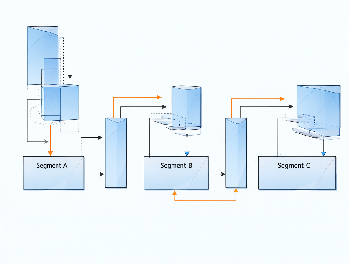 Diagrama del pipeline donde cada segmento alimenta al siguiente usando sus últimos 20 frames como referencia.