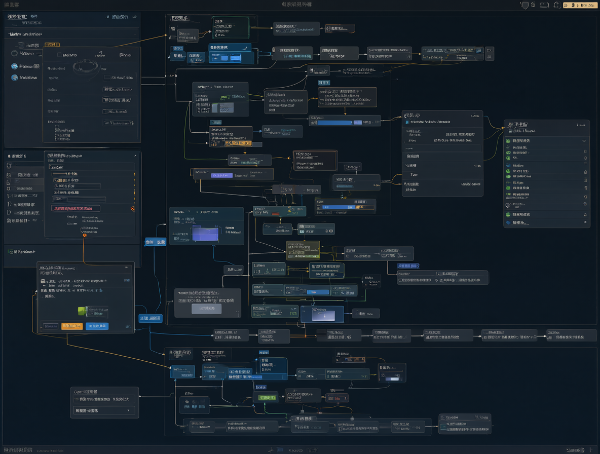 Captura de pantalla de un gráfico complejo de ComfyUI con nodos y checkpoints resaltados.