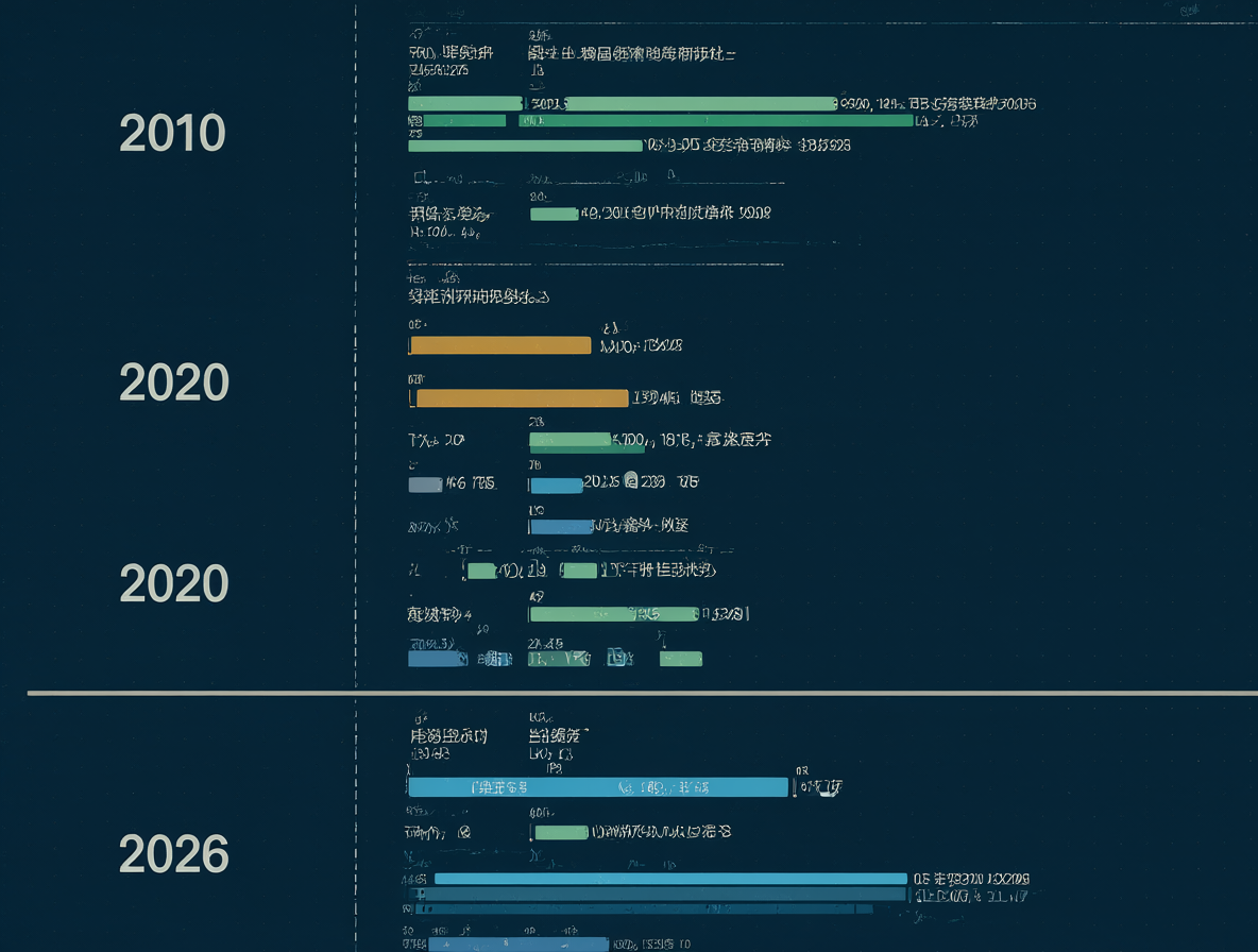 Gráfico visual que ilustra los cambios históricos en las expectativas del desarrollo de software.