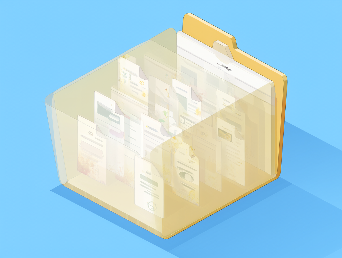 Illustration of the __manager user directory with faded cache files.