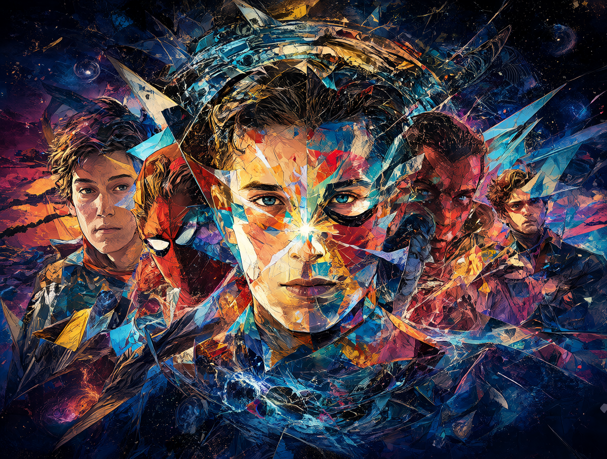 Ilustración conceptual del multiverso de Spider-Man