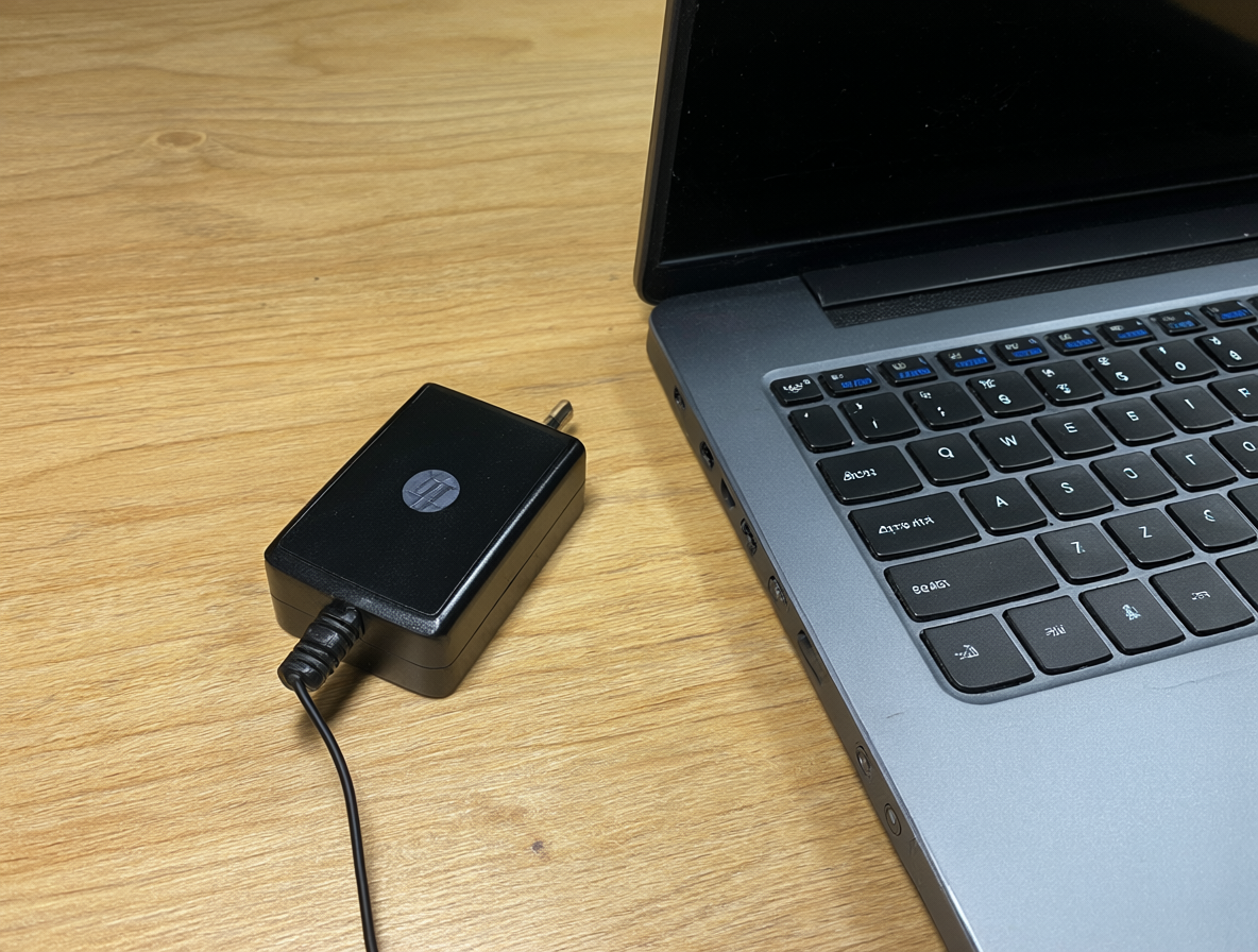Cargador y laptop HP