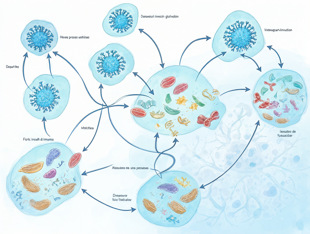 Diagrama conceptual sobre los factores del resfriado como virus, dosis e inmunidad
