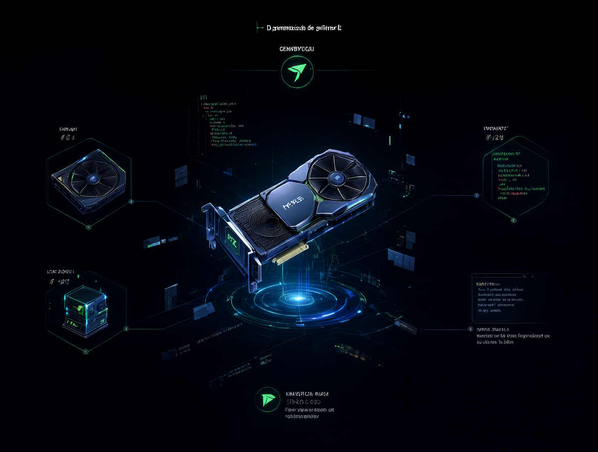 Infografía técnica mostrando el modelo H3 rodeado de iconos de hardware y software como ComfyUI y una RTX 3090.