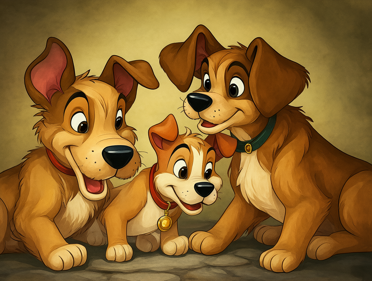 Lady, Tramp y Scamp reunidos
