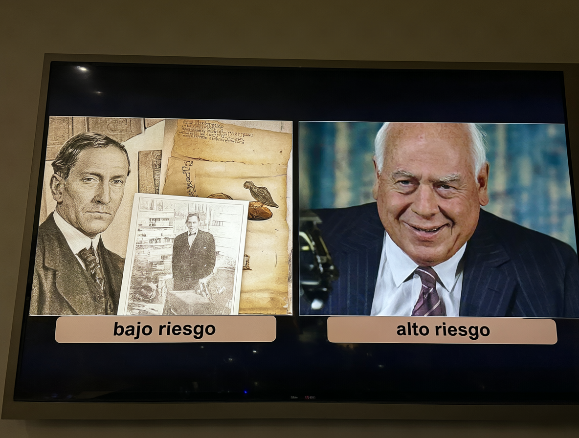 Imagen dividida comparando escenarios legales seguros versus riesgosos al usar IA para generar contenido.