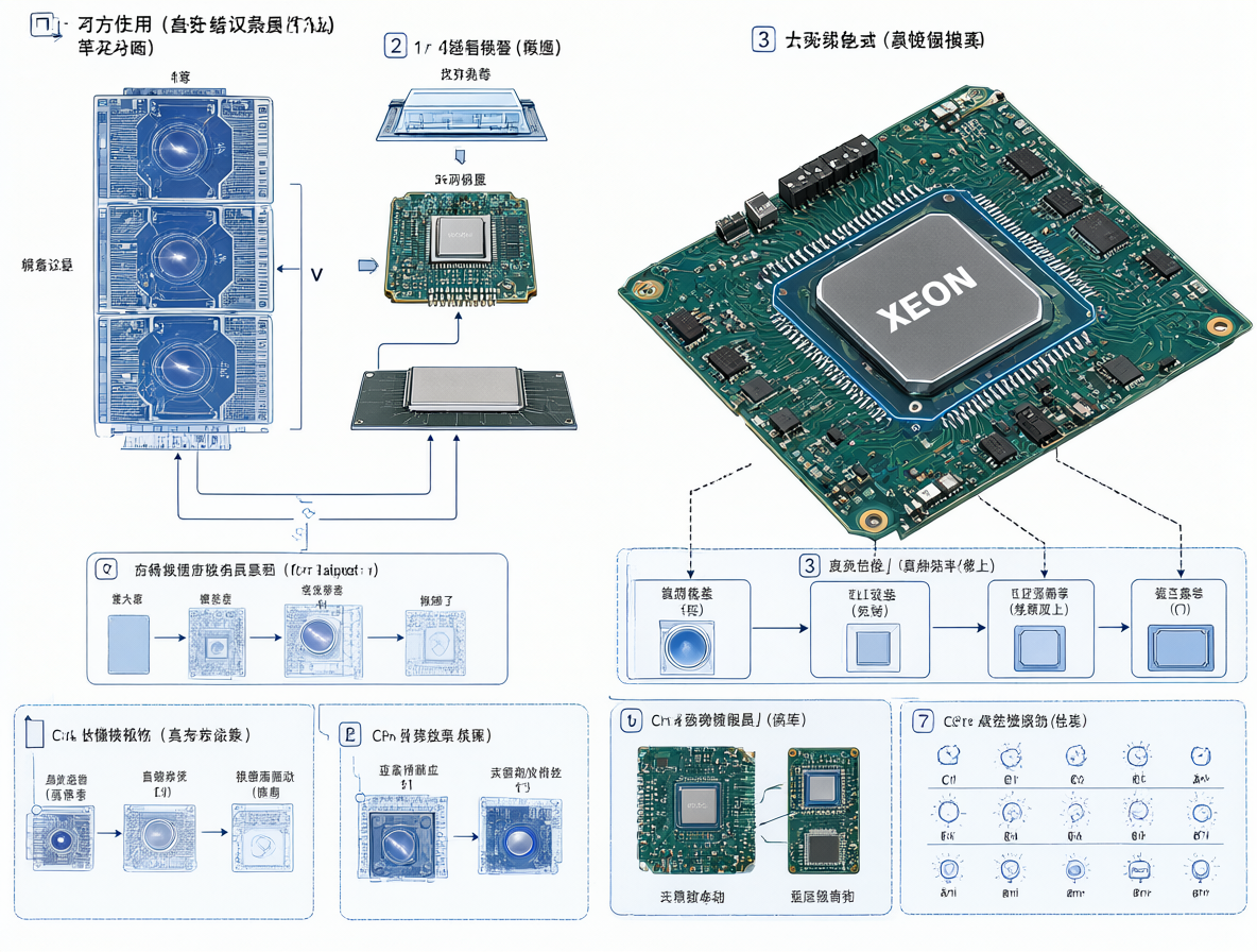 Gráfico técnico que compara el rendimiento y el costo energético de diferentes plataformas de CPU.