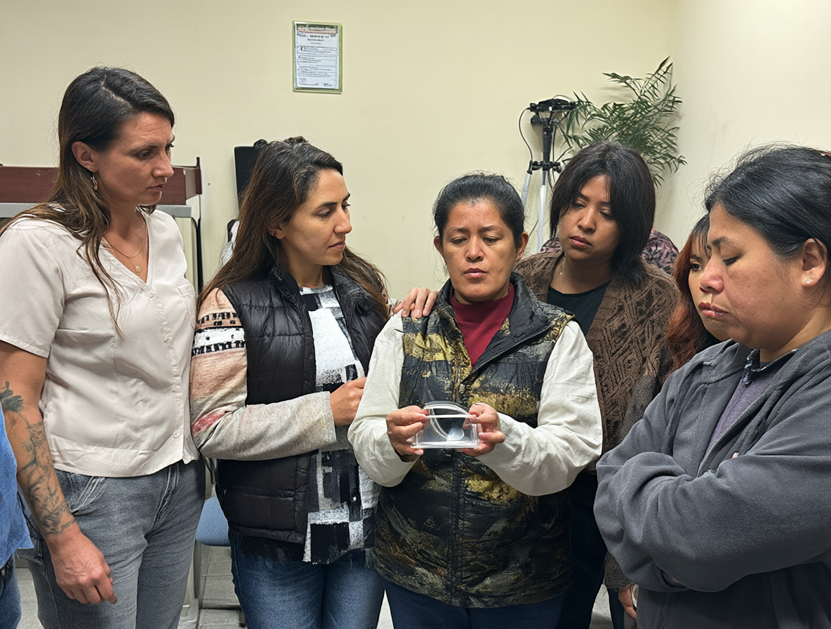 Terapeuta ocupacional facilitando un taller con participantes adultos.