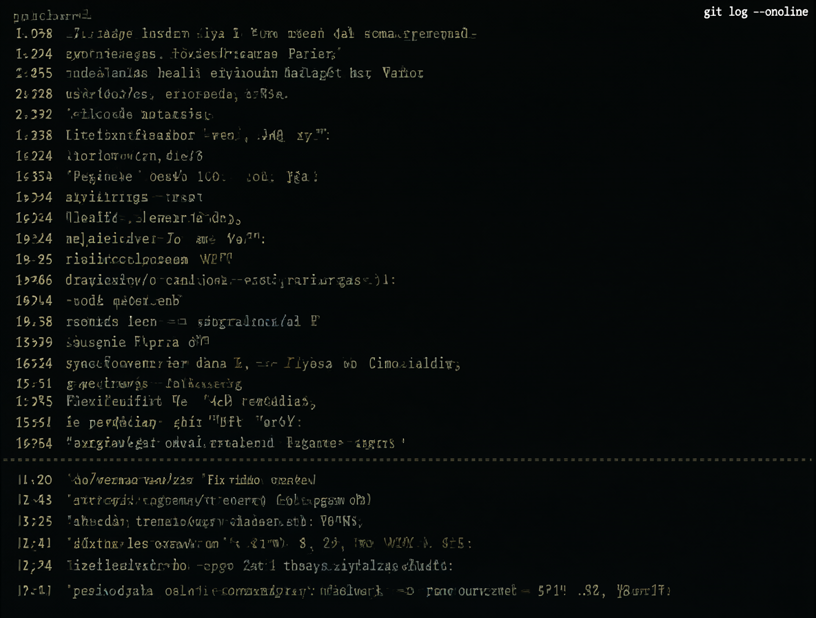 Terminal con salida de git log