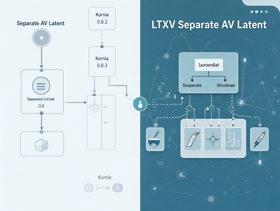 Diagram comparing ComfyUI node types and library versions for LTXV