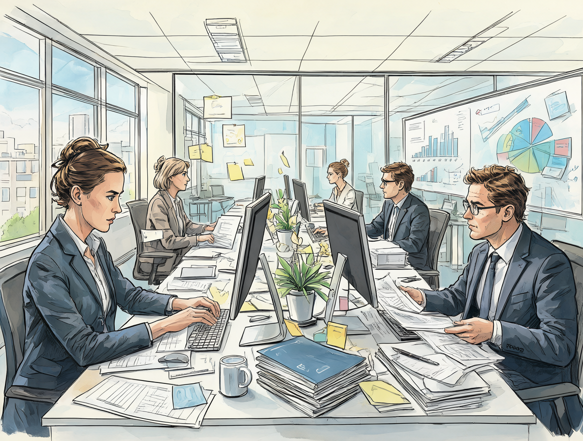 Ilustración del debate sobre aumentos de remuneraciones y responsabilidades en oficinas públicas.