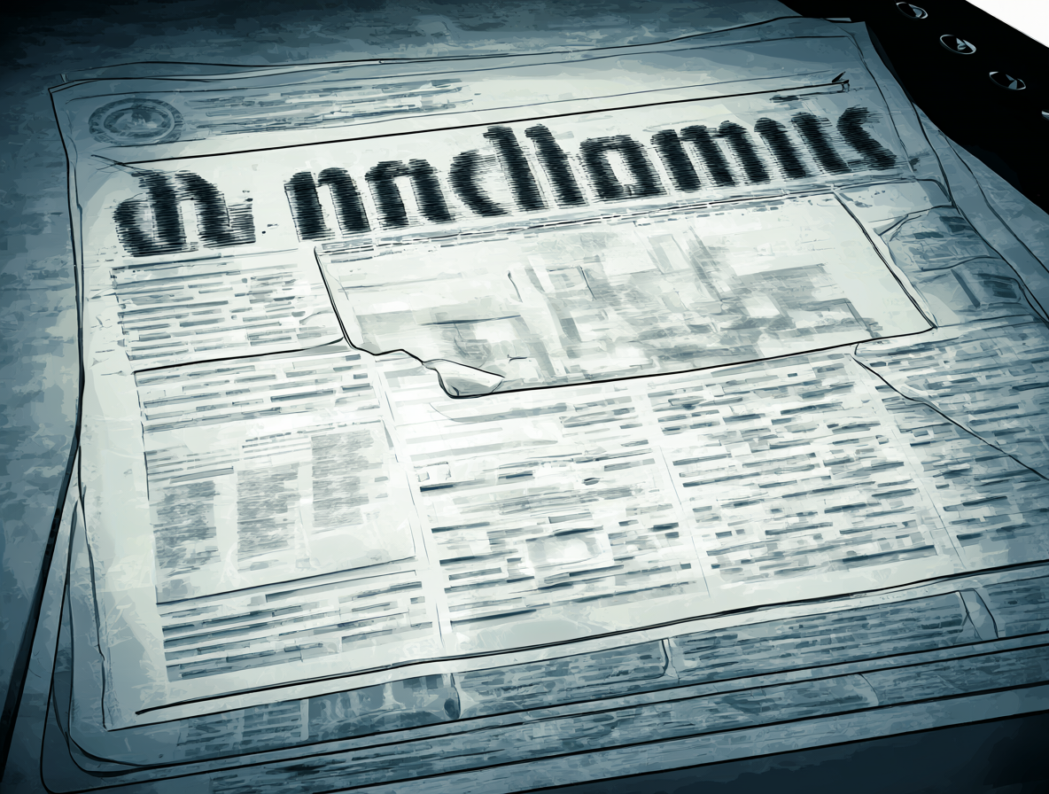 Pantalla de noticias con texto borroso que representa la falta de análisis profundo en los medios.