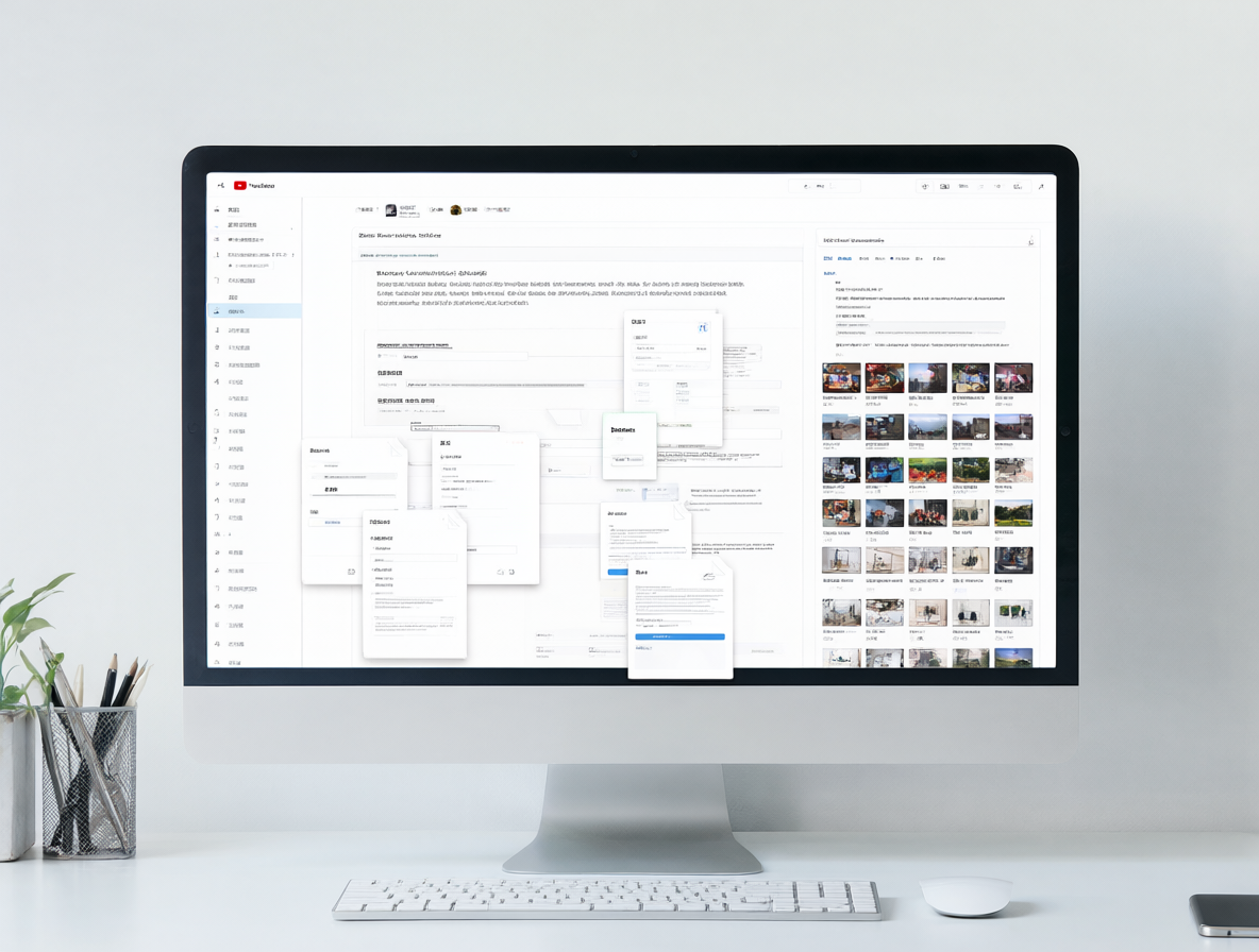 Una interfaz de IA analizando transcripciones de texto para extraer información valiosa de videos.