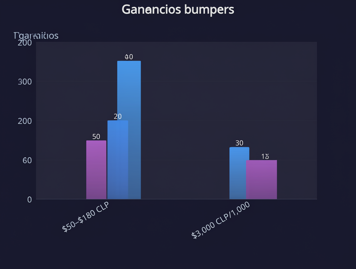 Gráfico comparativo de costos publicitarios en Chile mostrando rangos de precio por vista y por mil impresiones.