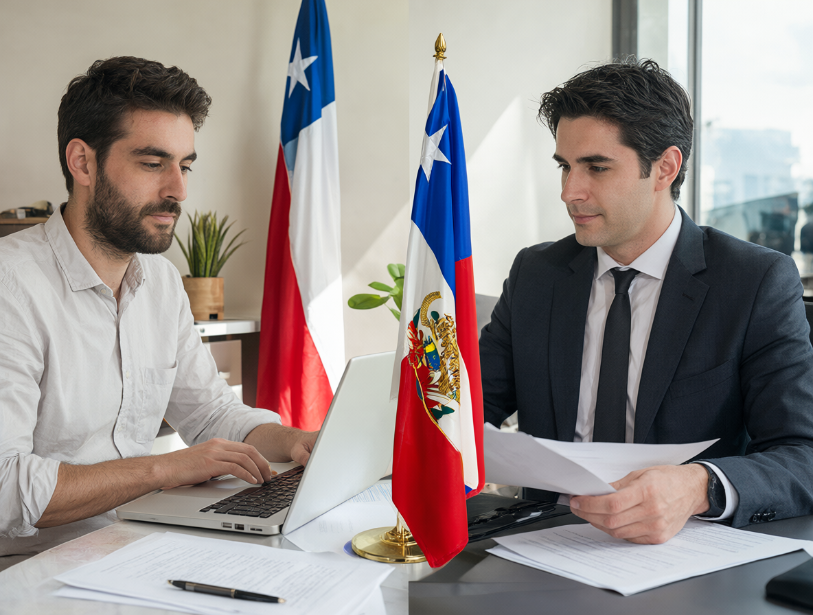 Comparación visual entre trabajo remoto freelance y empleo tradicional.