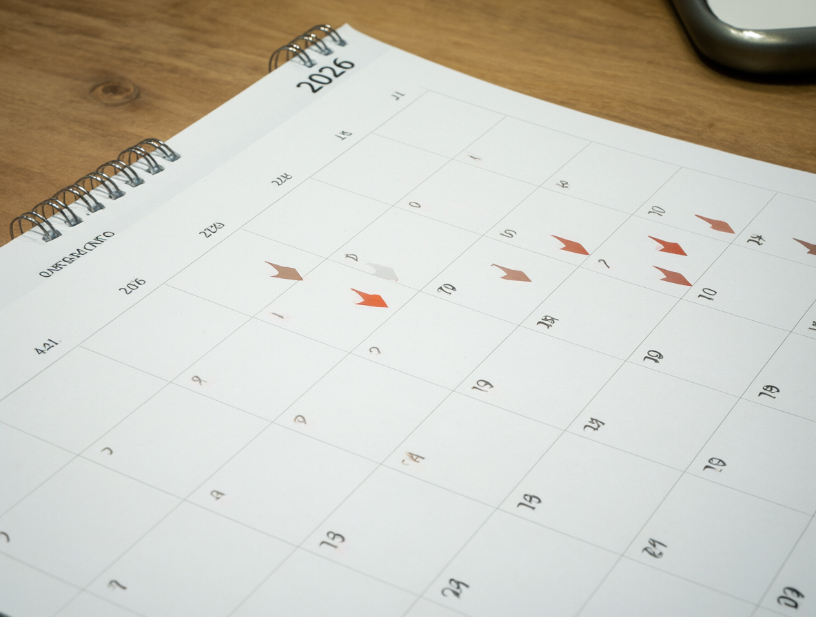 Calendario mostrando la flexibilidad para adelantar o postergar días de descanso.