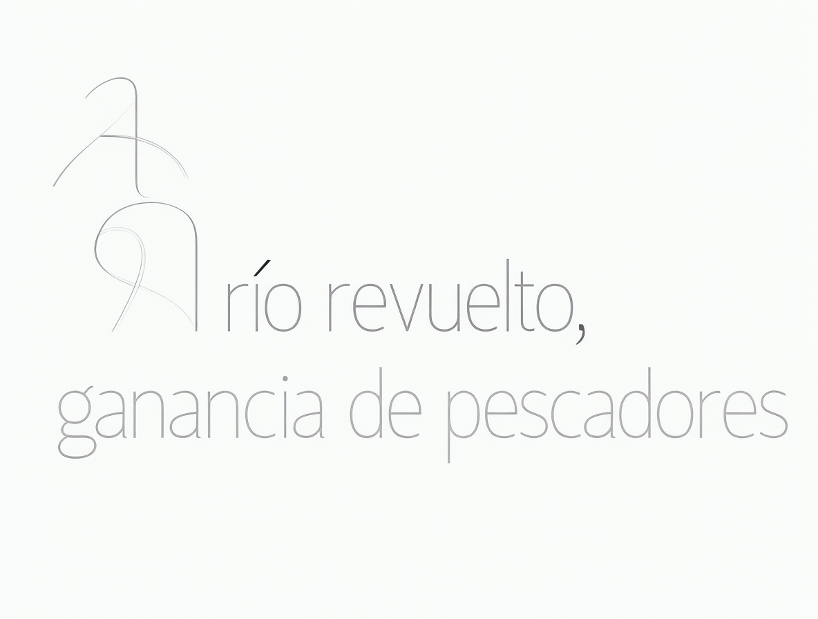 Texto del refrán A río revuelto, ganancia de pescadores