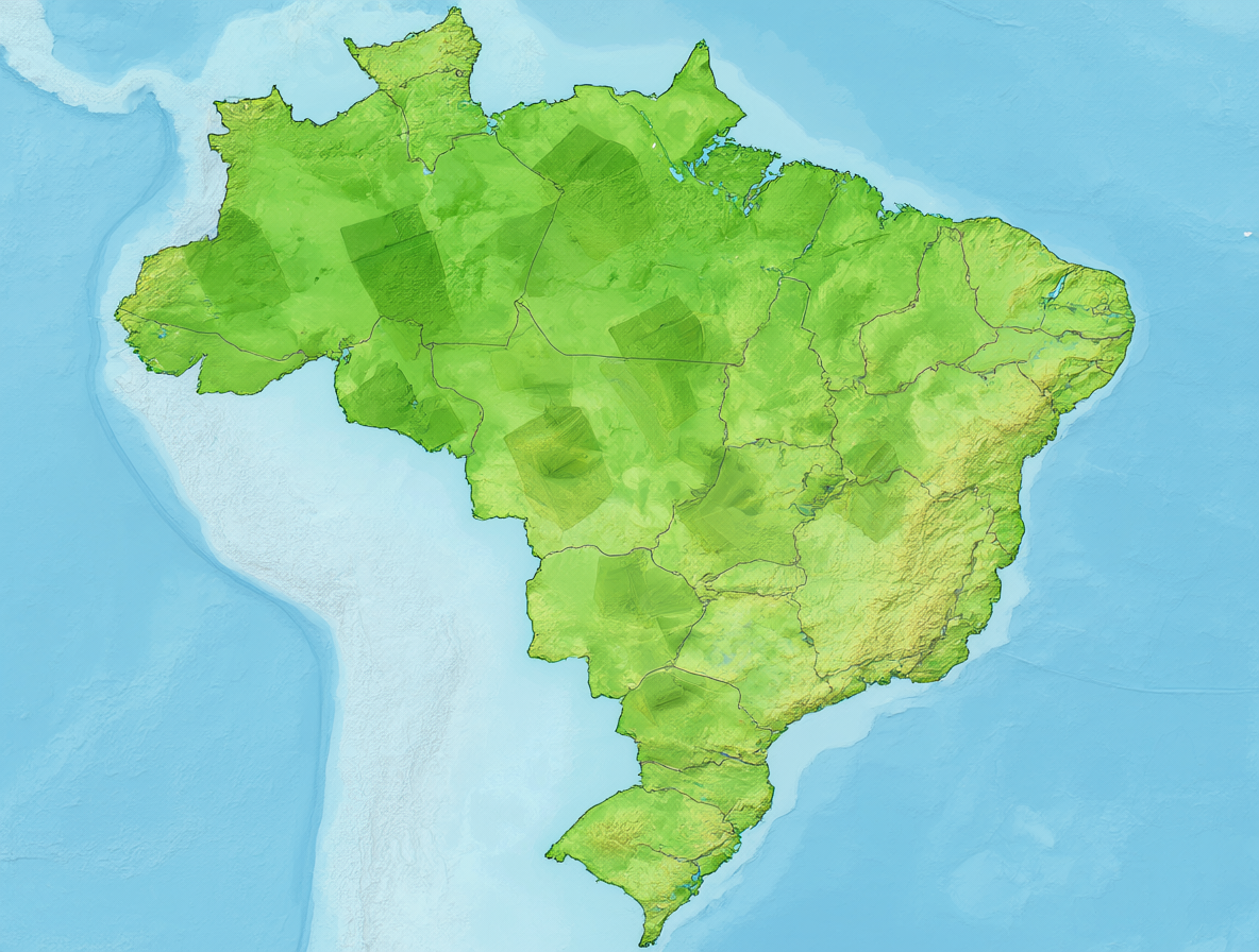 Mapa de Brasil con elementos visuales relacionados a las urnas y el calendario electoral.