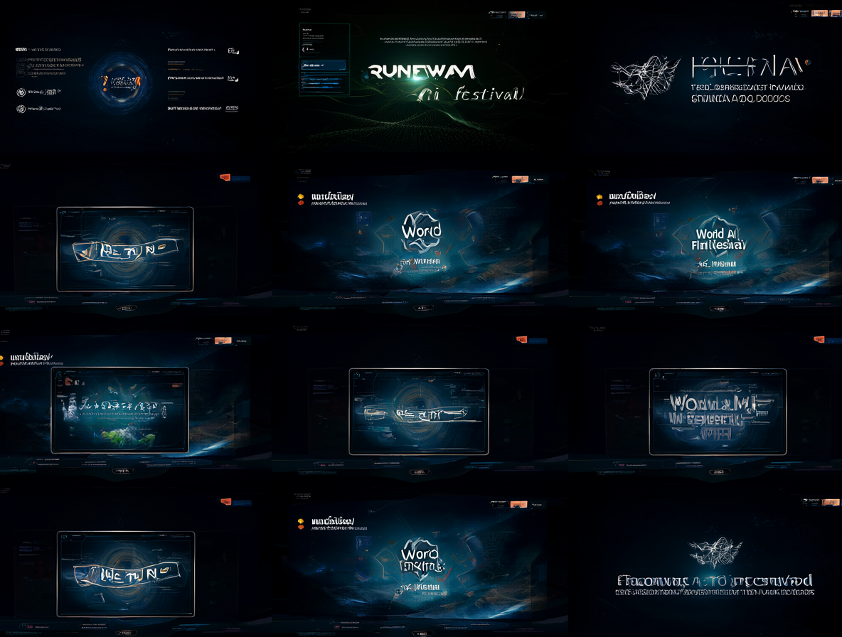 Collage de logotipos de concursos de video con IA