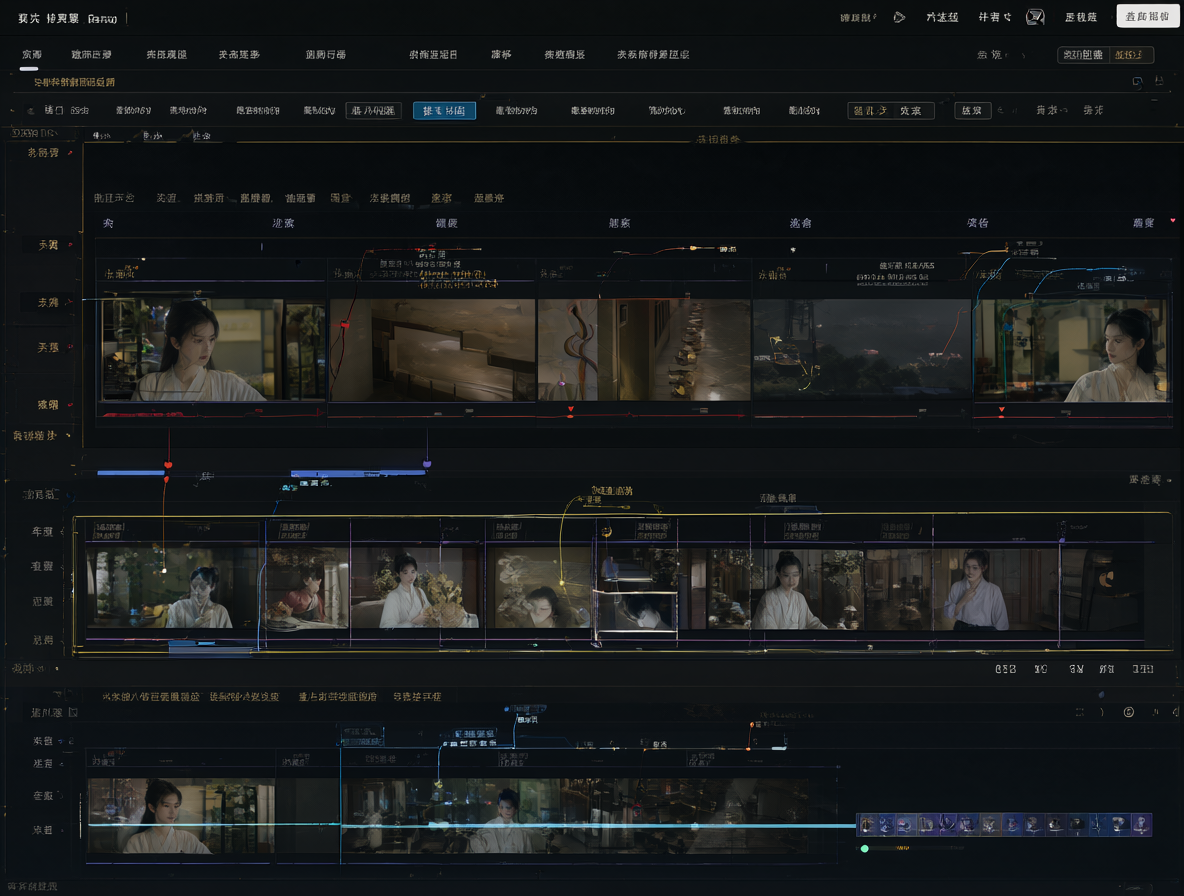AI model interface displaying a timeline for video generation
