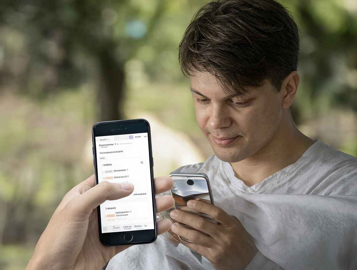 Persona usando una app de presupuesto en su smartphone para calcular el costo total de vivienda.