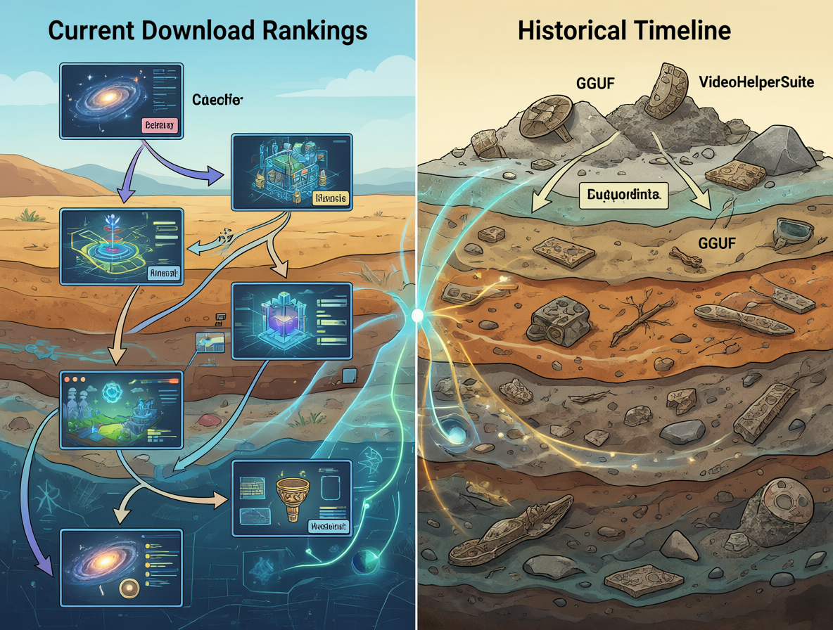Infographic comparing current node downloads with historical context