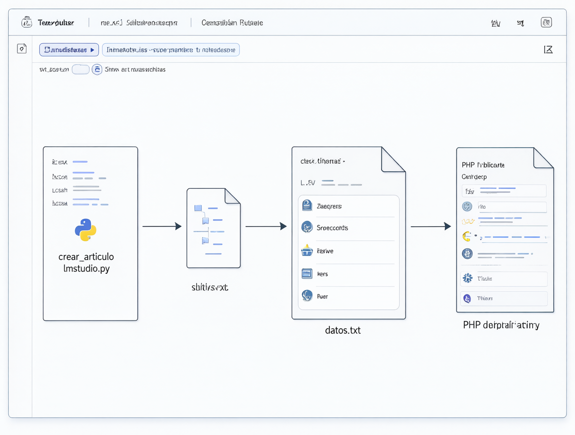 Diagrama del flujo de datos desde el Markdown hasta la base de datos de WordPress.
