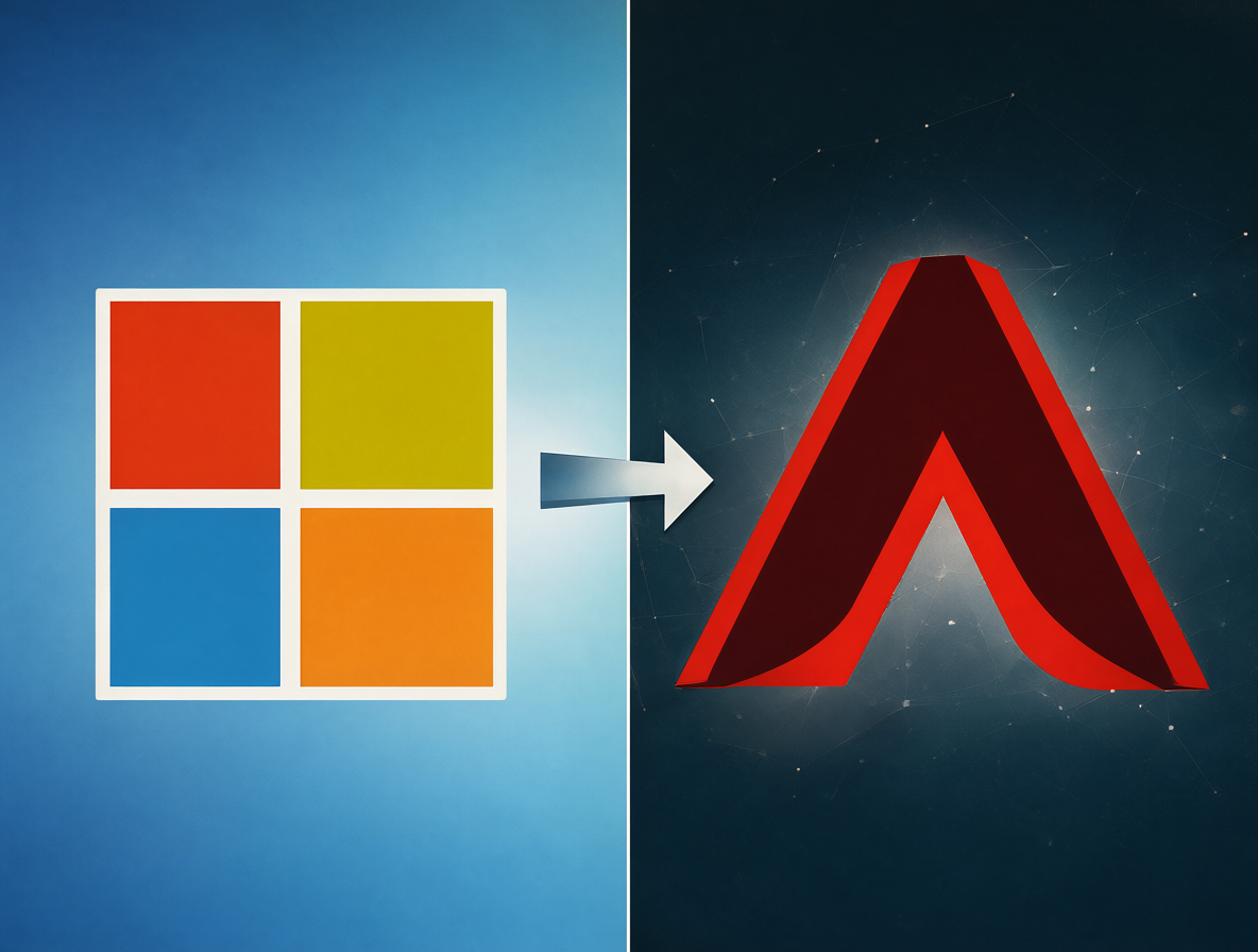 Logos de Office y Adobe transformándose en versiones para Linux