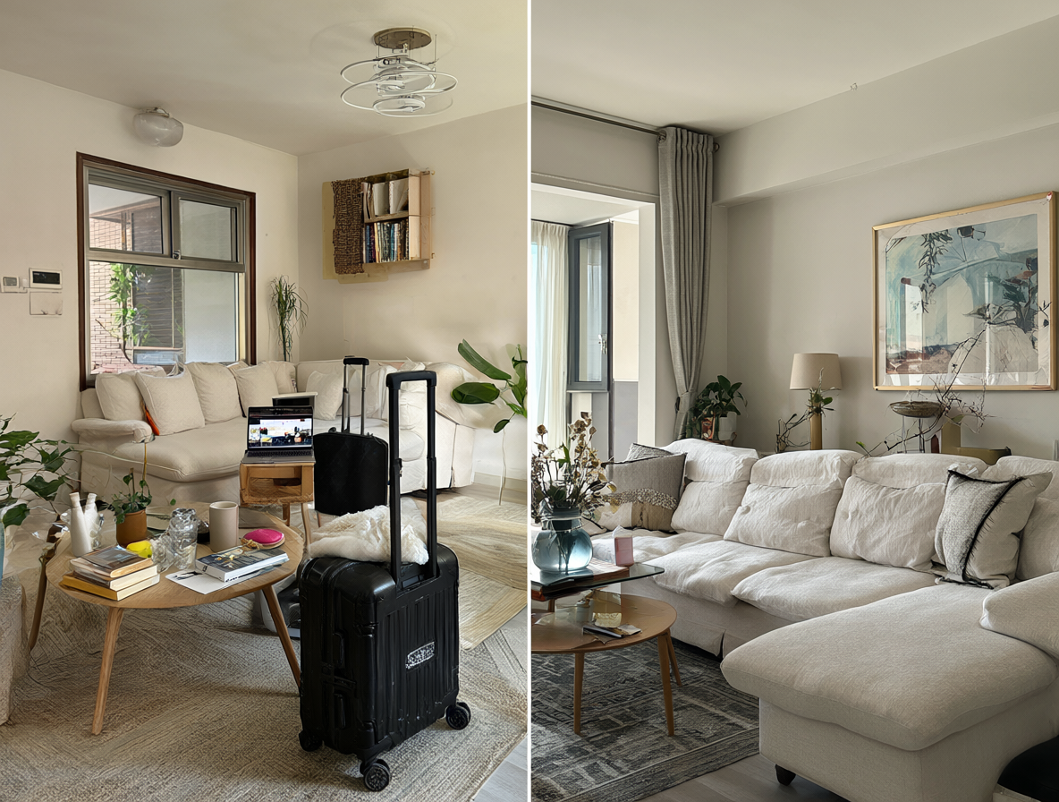 Imagen comparativa mostrando dos estilos de vivienda diferentes