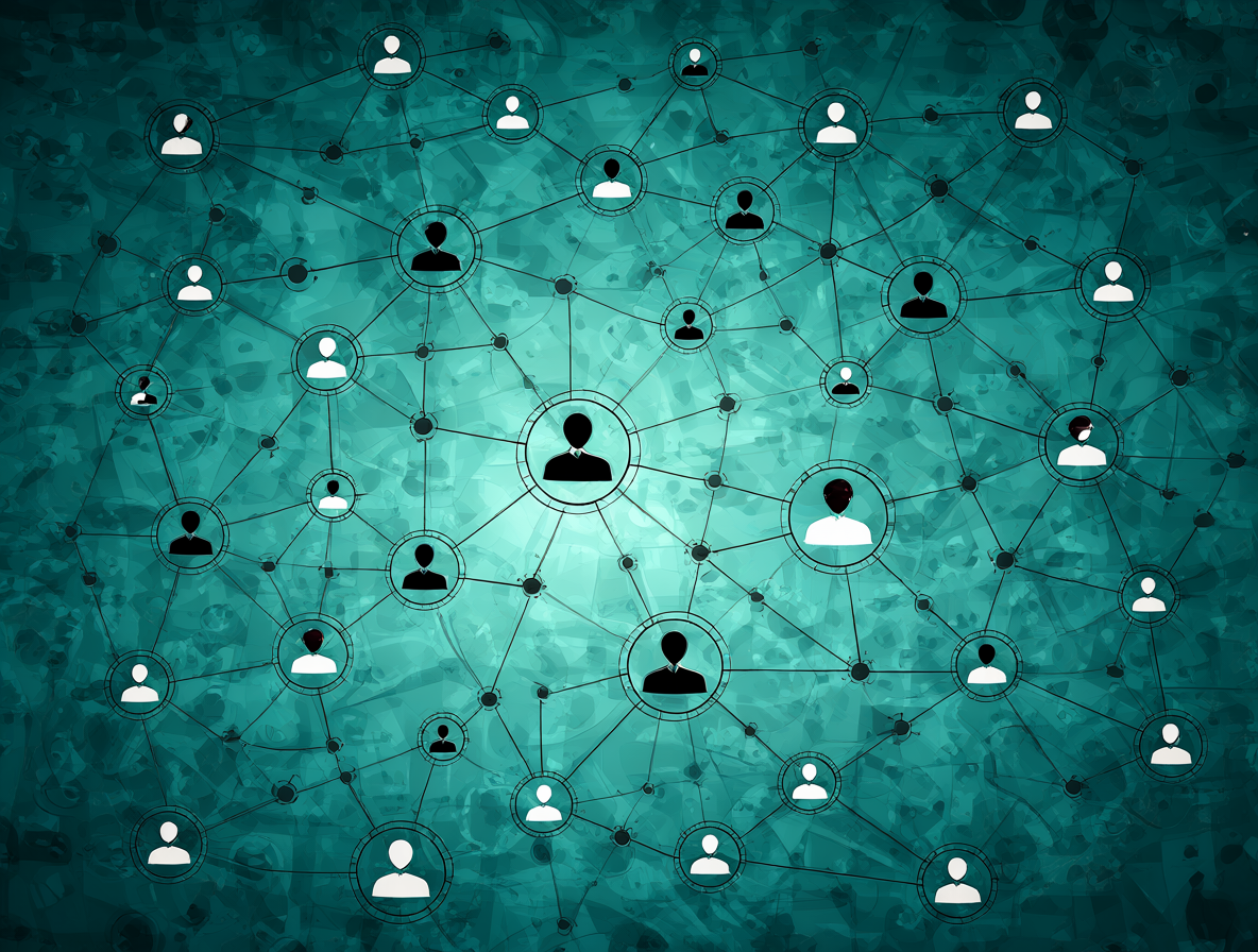 Red de nodos interconectados simbolizando la actividad de usuarios y bots
