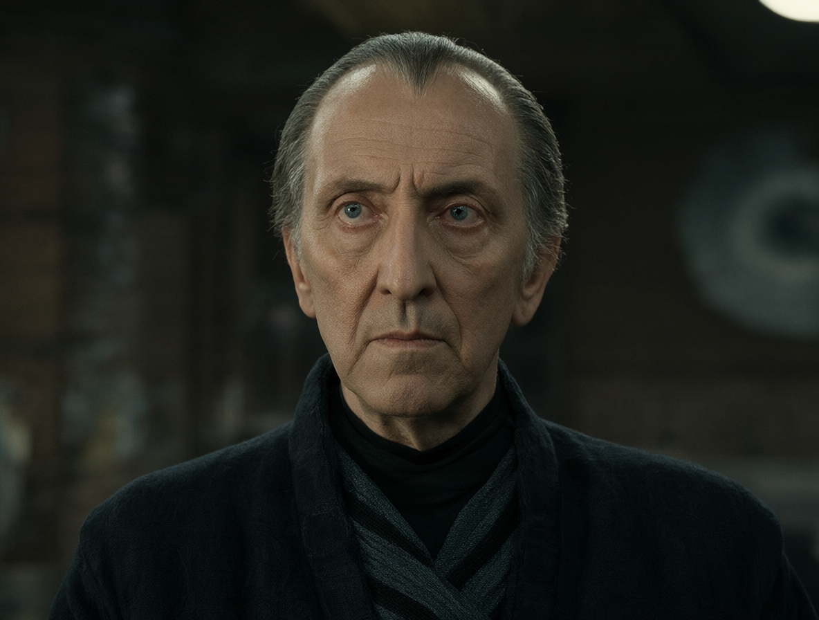 Imagen cinematográfica de Peter Cushing como Grand Moff Tarkin.
