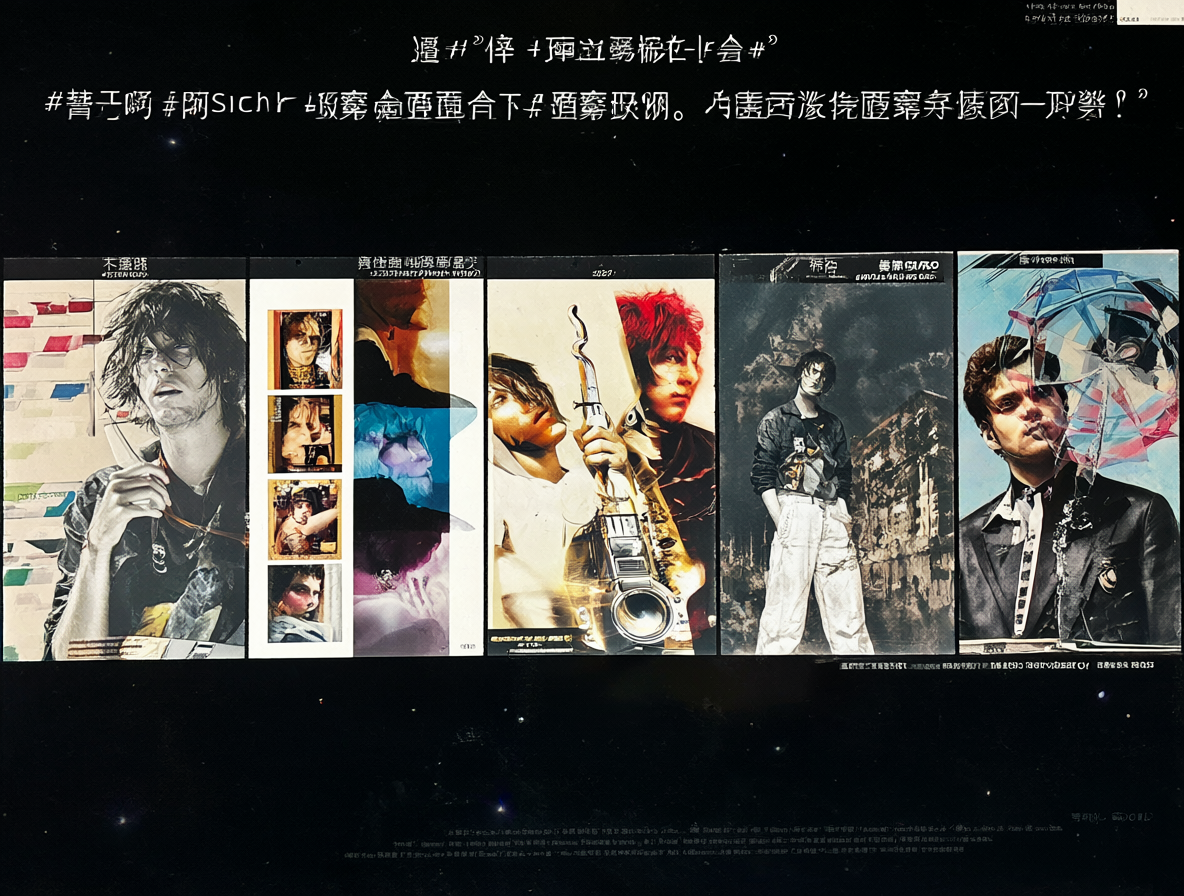 Timeline graphic displaying album covers from Ultra to Memento Mori, marking key shifts in production quality and song development.