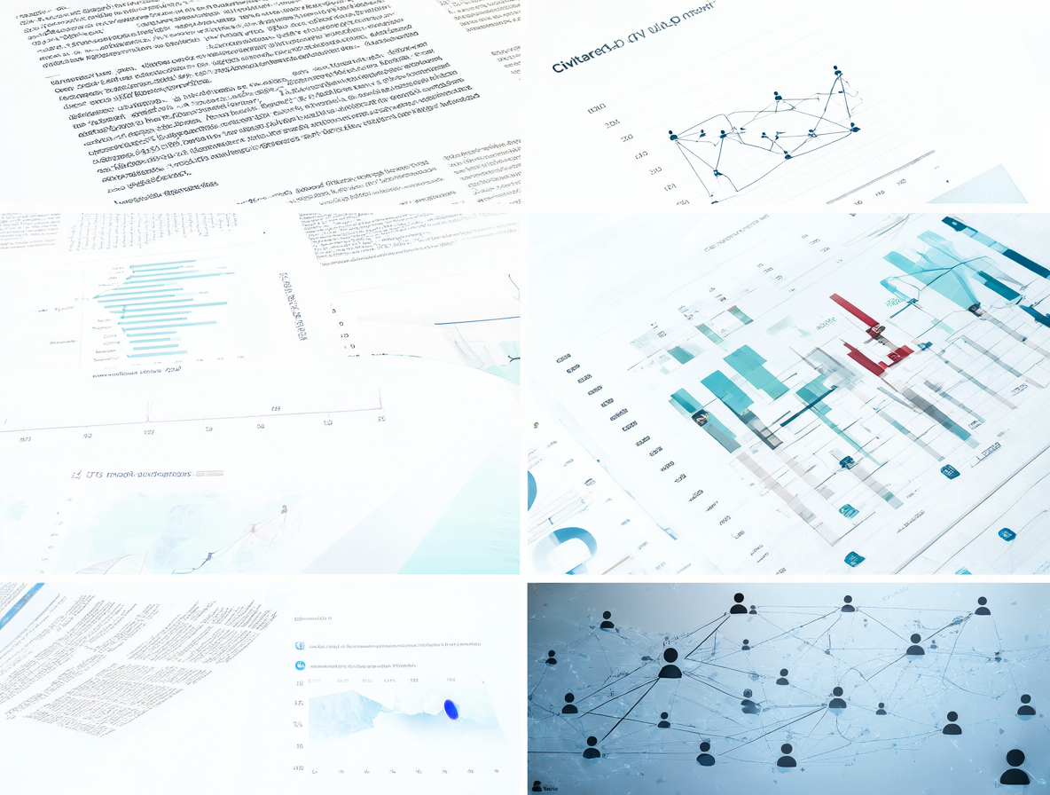 Imagen mostrando gráficos de investigación académica y datos sobre contenido generado por IA.