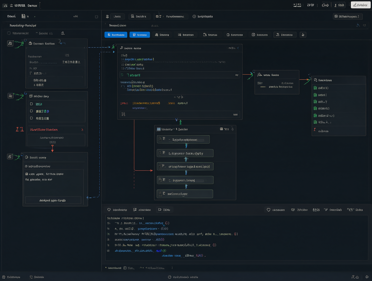 Interfaz de software mostrando nodos de generación de audio