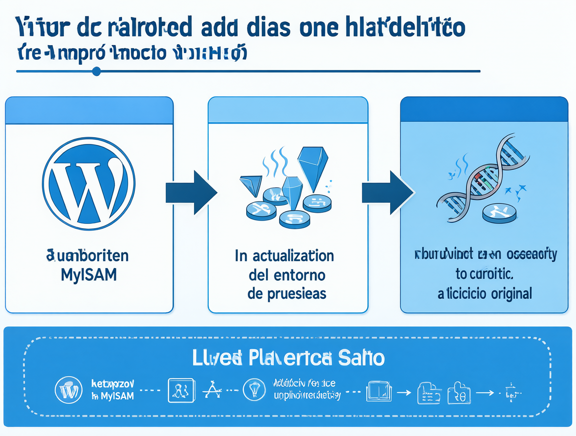 Esquema visual que detalla el proceso de actualización segura entre versiones antiguas y modernas de software web.