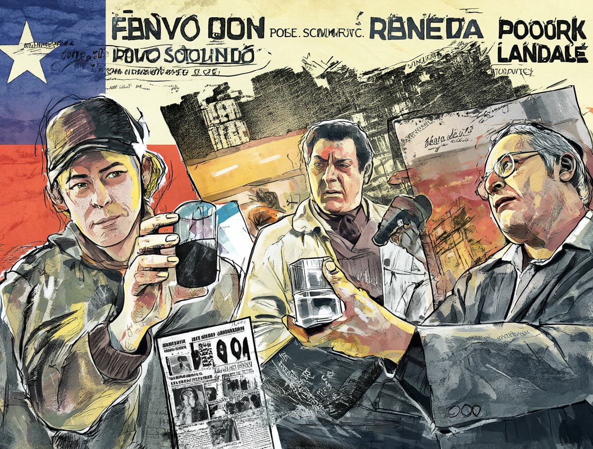 Ilustración del contexto político chileno relacionado con la expulsión de un militante socialista y la cobertura mediática del caso.