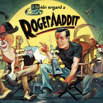 Roger Rabbit sentado en una silla de cine con el director Robert Zemeckis, ilustrando la mezcla de actores y dibujos animados.
