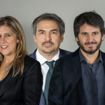 Retrato de grupo de tres políticos chilenos