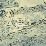 Partituras musicales de Mozart y Beethoven sobre fondo blanco.