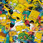 Collage de personajes de Los Simpson mostrando reacciones emocionales exageradas
